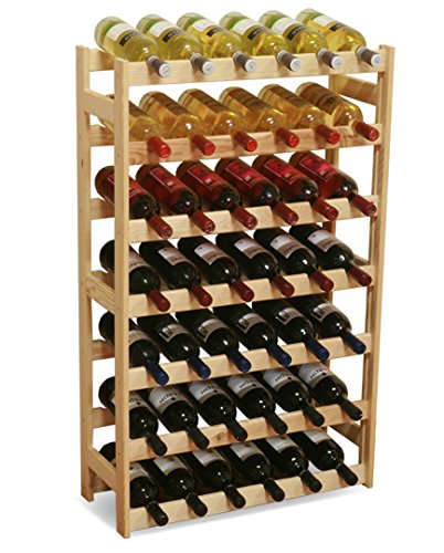Modo24 Étagère à vin en Bois, Non traité, Bois, unbehandelt, 63.0 x 25.0 x 102.0 cm