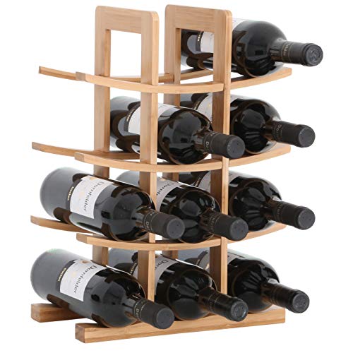 Consultez Gräfenstayn® 30551 casier à vin PORTO – empilable en bois de bambou pour 12 bouteilles de vin – Taille 30x16x42 cm (LxPxH) Porte-bouteille de vin casier à bouteilles