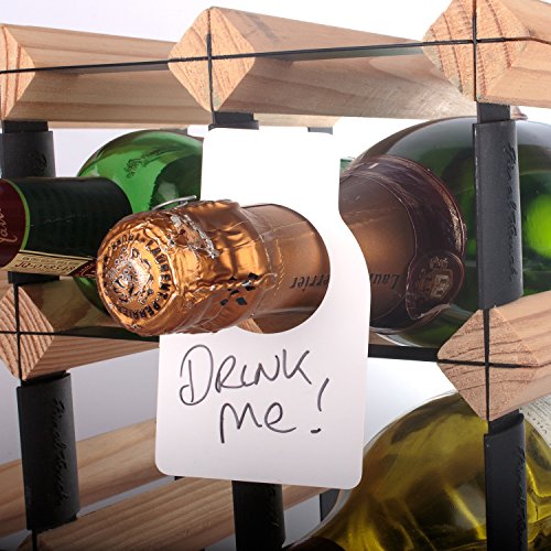 Classement des CKB Ltd® Pack de 48 Blank Grand Etiquettes pour Goulot de bouteille de vin & Étiquettes de bouteille de vin pour étiqueter une bouteille tout stockée dans une collection de cave Rack de rangement inédit